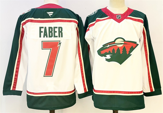 Men's White Minnesota Wild #7 Brock Faber 2025 25th Anniversary Stitched Hockey Jersey